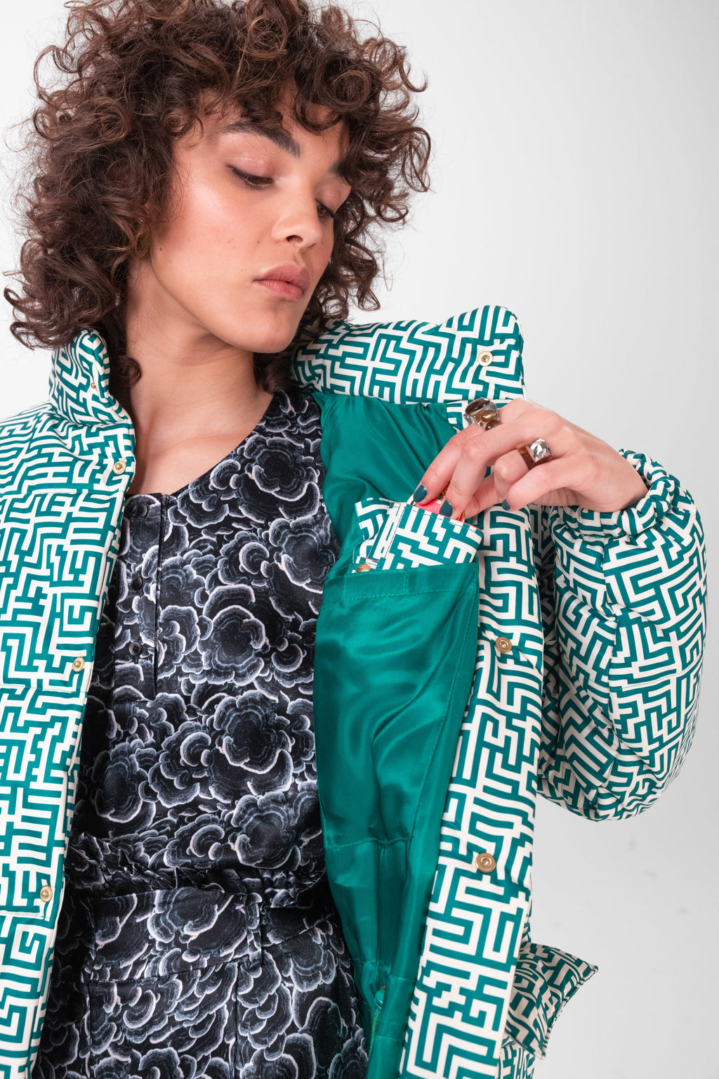 Veste Donna À Imprimé Cartes
