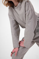 Pull Bobbi En Flanelle De Taupe Froide