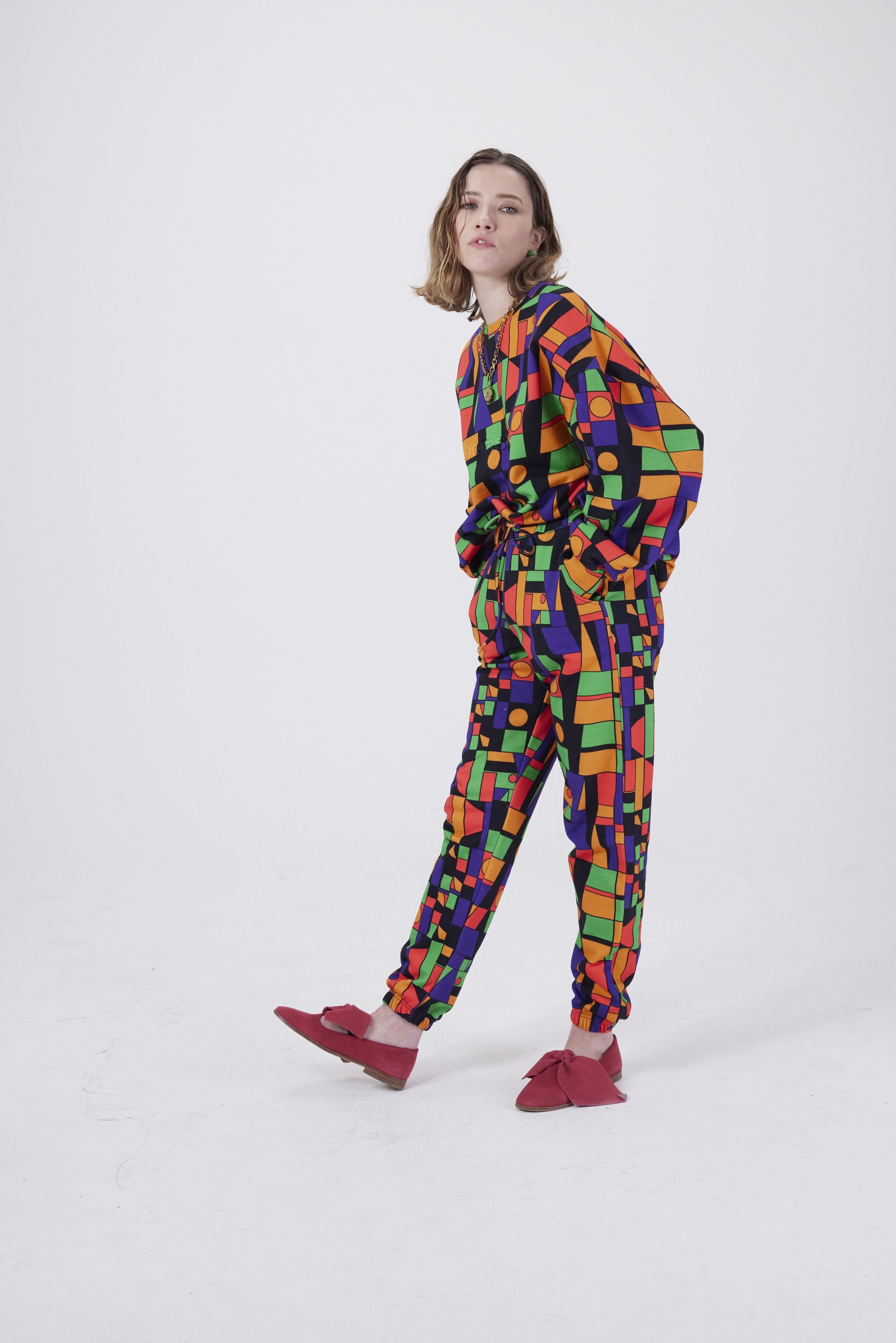 Kiara Trousers in Fréquences Printed Fleece