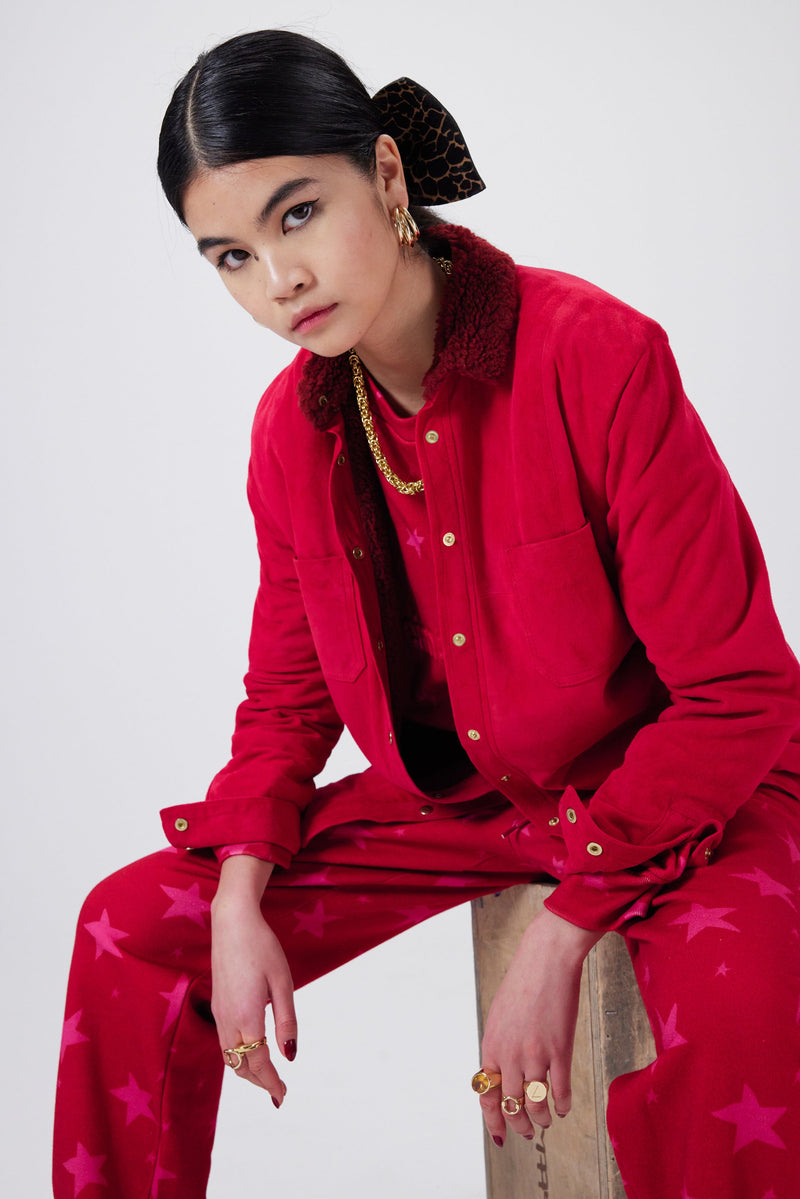 Surchemise Dori En Daim Fuchsia