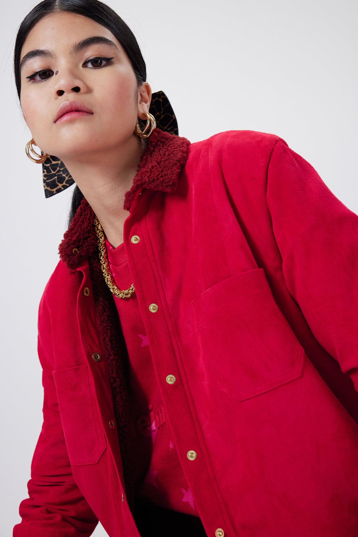 Surchemise Dori En Daim Fuchsia