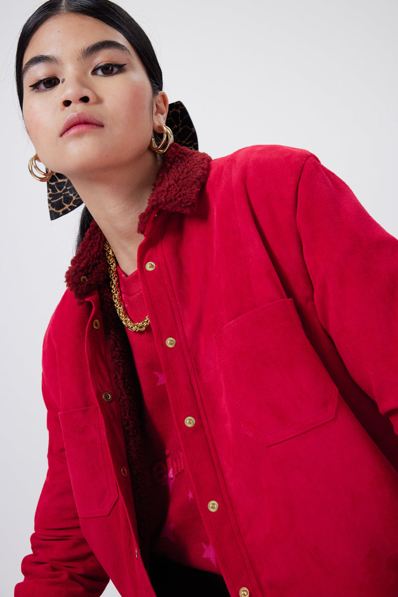 Surchemise Dori En Daim Fuchsia