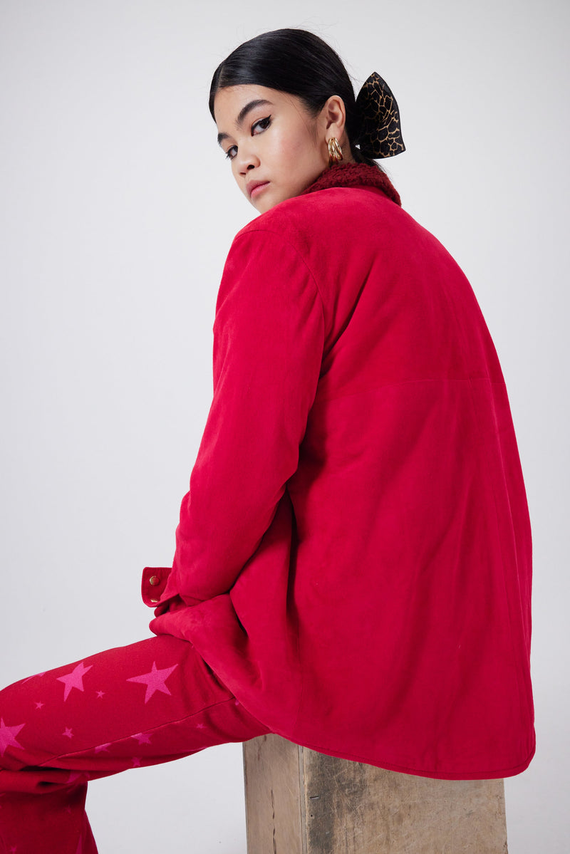 Surchemise Dori En Daim Fuchsia