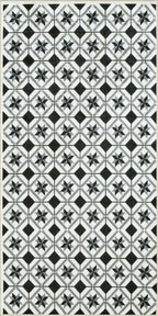 Azulejo - Tapis De Cuisine - Polyester Imprimé - Noir