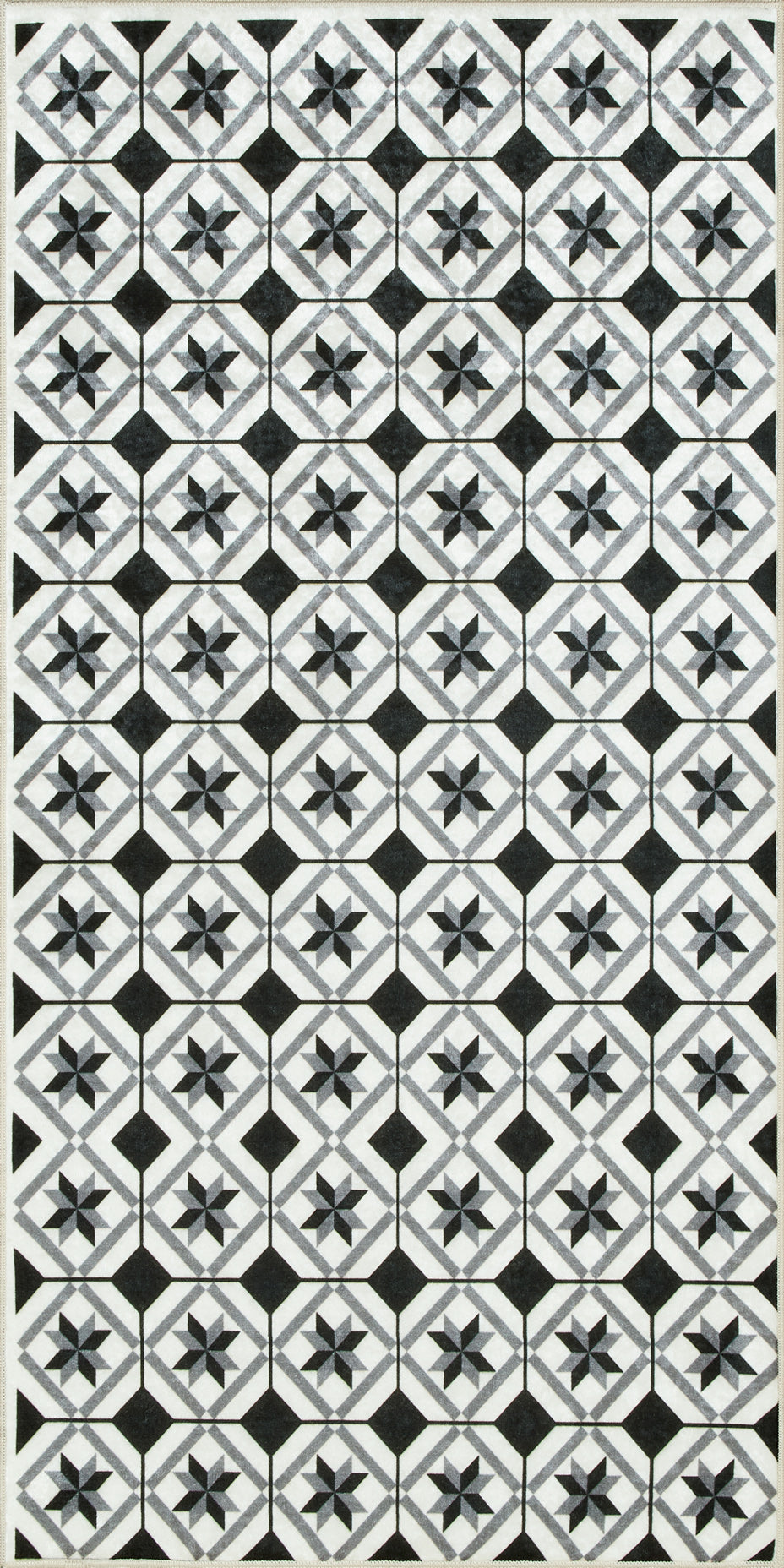 Azulejo - Tapis De Cuisine - Polyester Imprimé - Noir