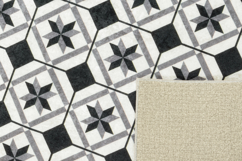 Azulejo - Tapis De Cuisine - Polyester Imprimé - Noir