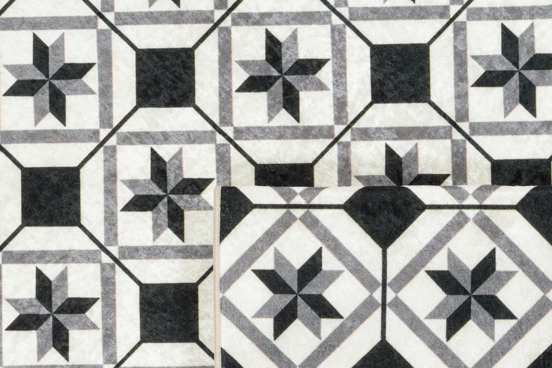 Azulejo - Tapis De Cuisine - Polyester Imprimé - Noir