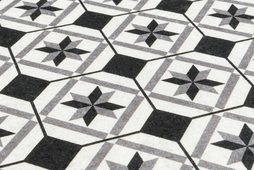 Azulejo - Tapis De Cuisine - Polyester Imprimé - Noir