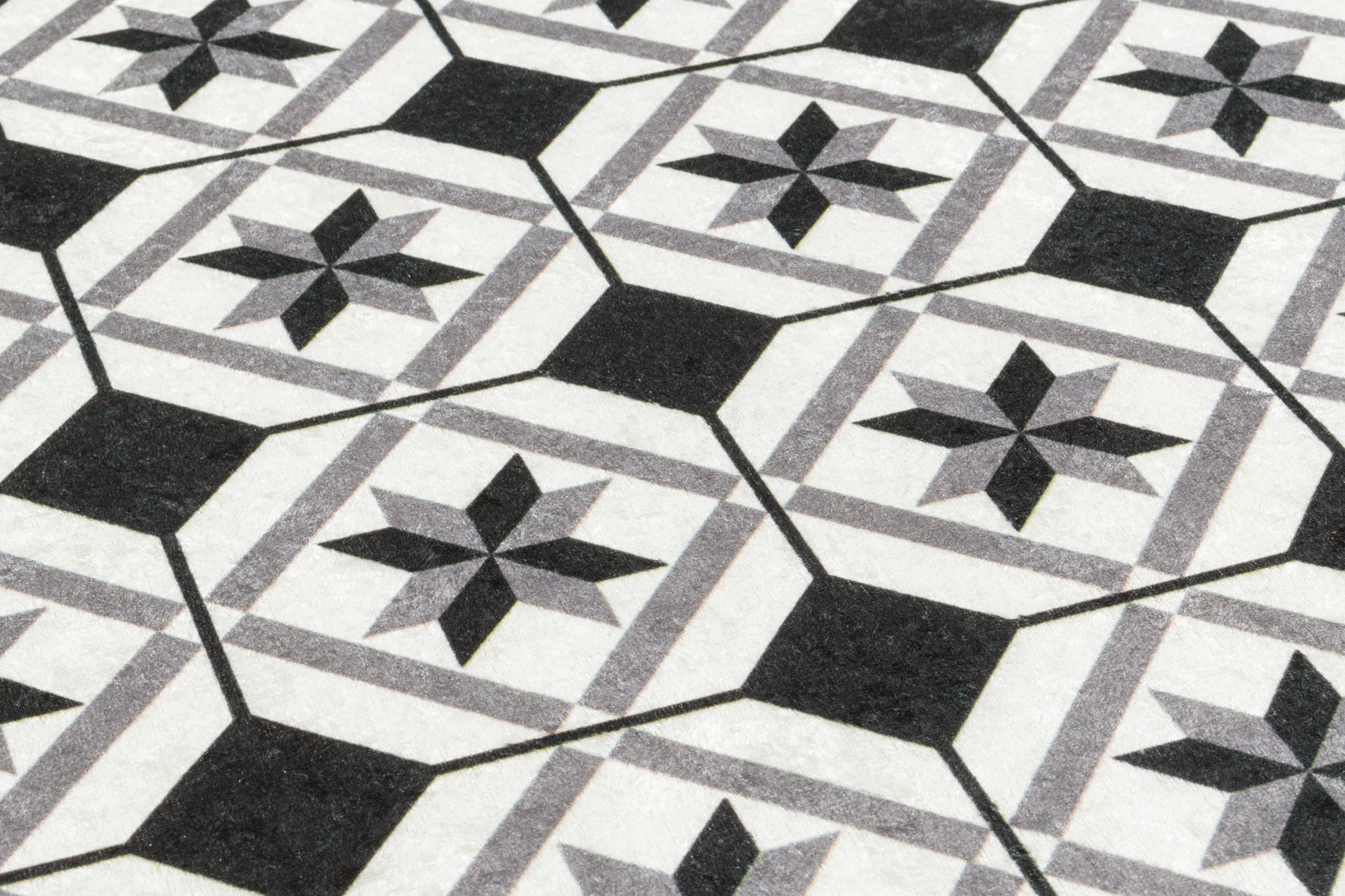 Azulejo - Tapis De Cuisine - Polyester Imprimé - Noir