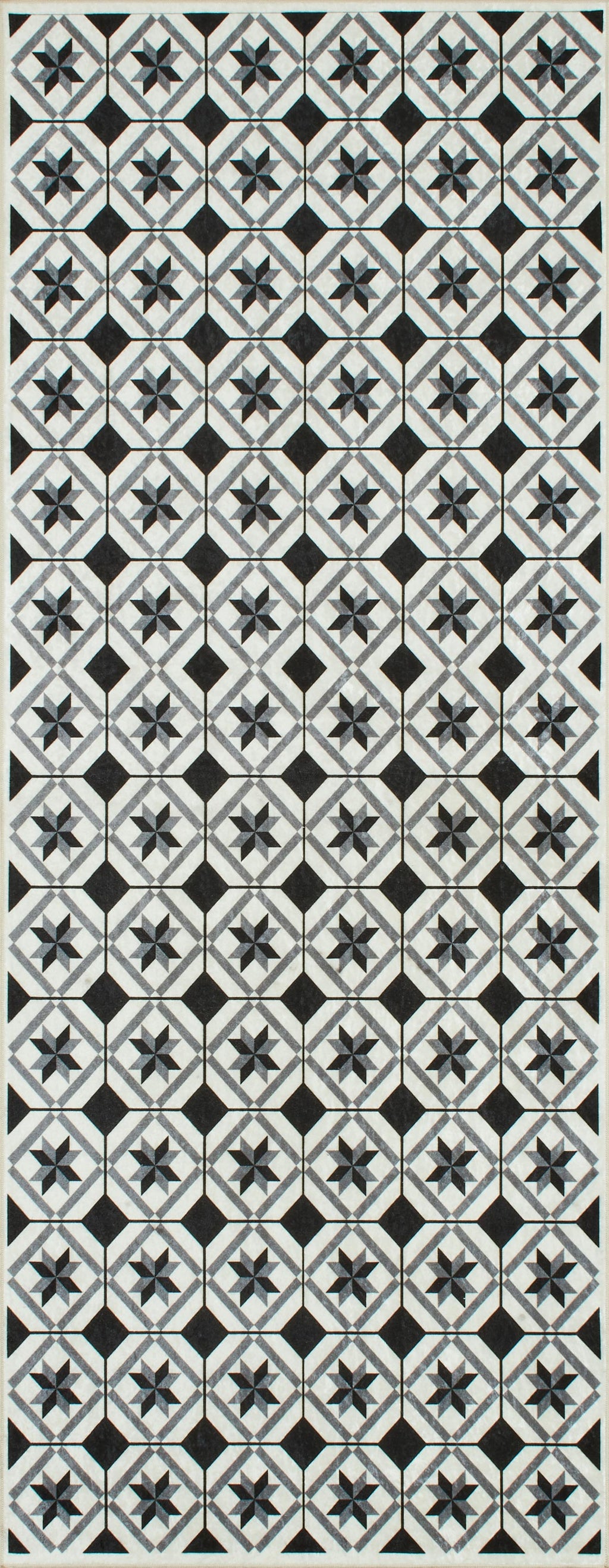 Azulejo - Tapis De Cuisine - Polyester Imprimé - Noir