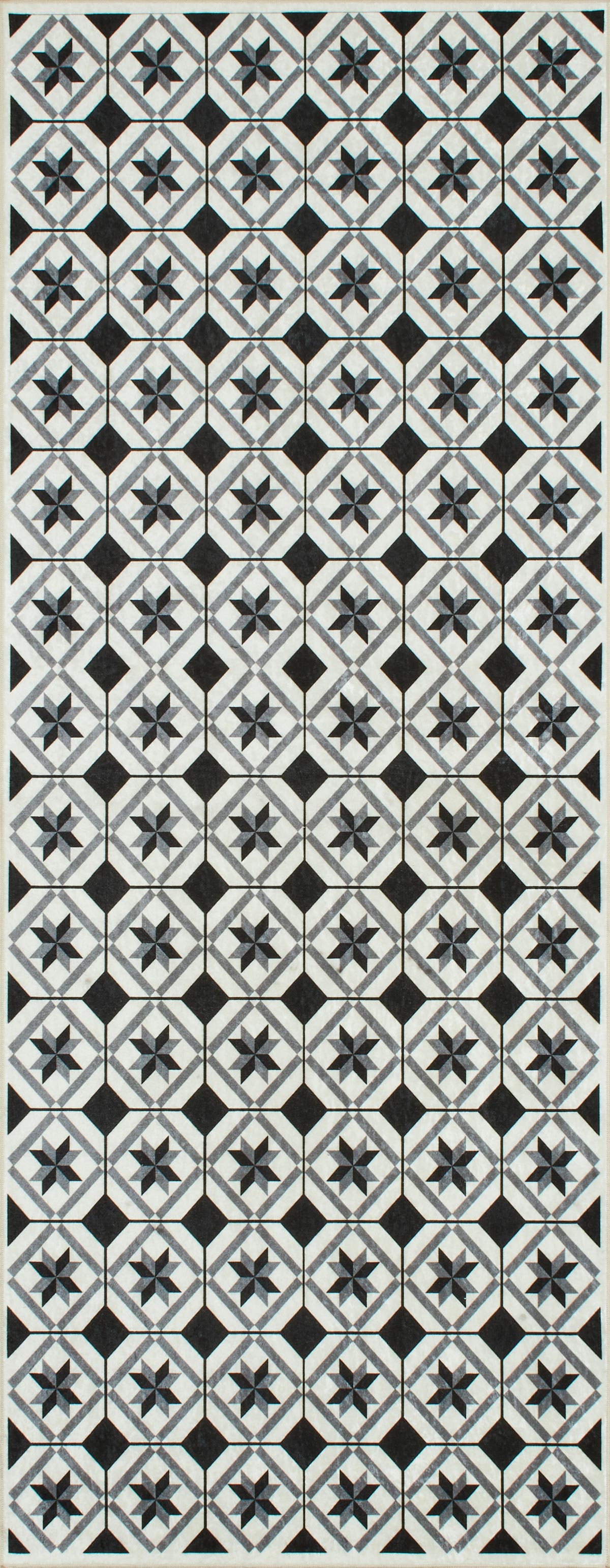Azulejo - Tapis De Cuisine - Polyester Imprimé - Noir