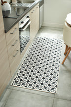 Azulejo - Tapis De Cuisine - Polyester Imprimé - Noir