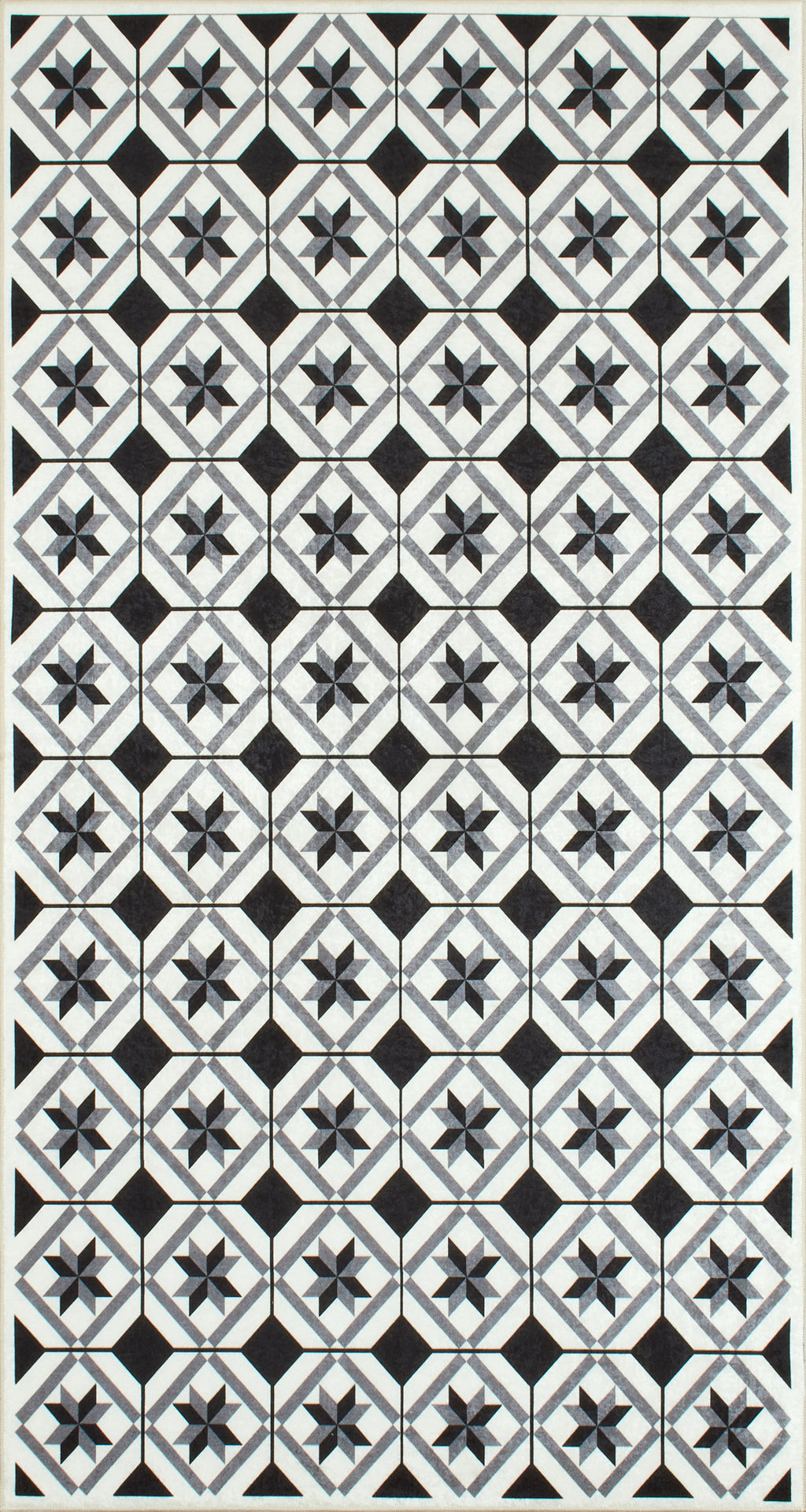 Azulejo - Tapis De Cuisine - Polyester Imprimé - Noir