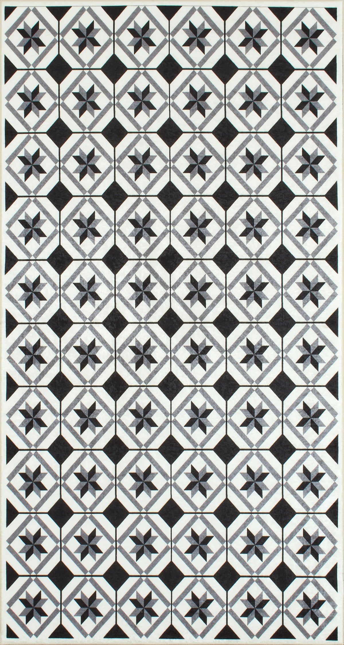 Azulejo - Tapis De Cuisine - Polyester Imprimé - Noir