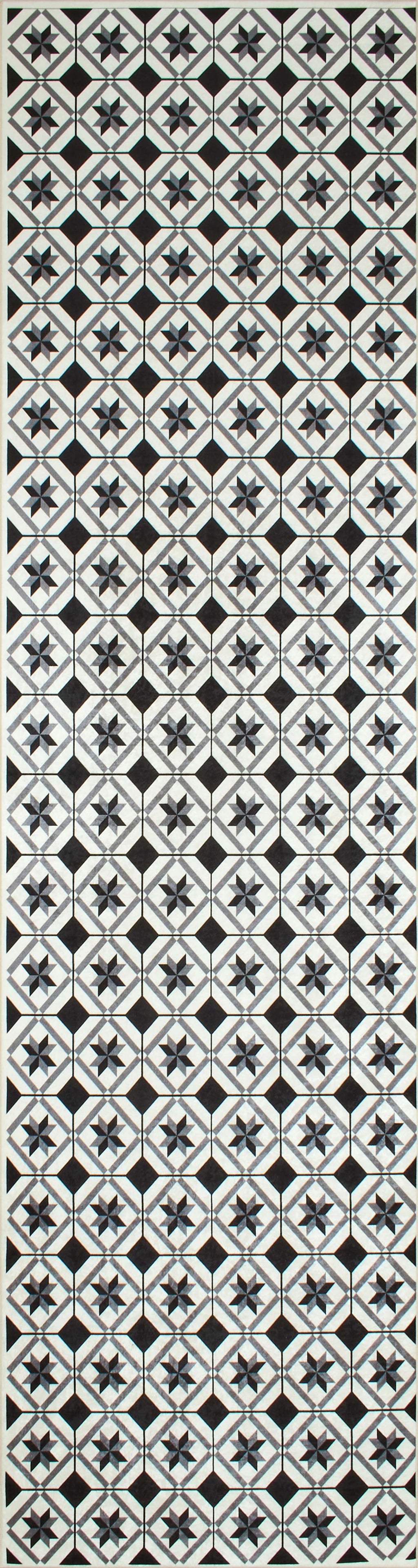 Azulejo - Tapis De Cuisine - Polyester Imprimé - Noir