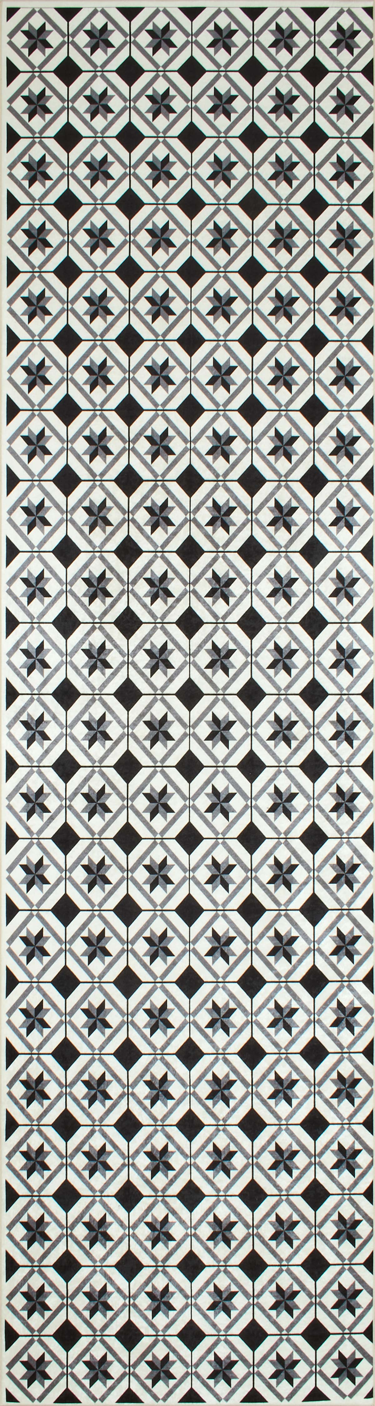 Azulejo - Tapis De Cuisine - Polyester Imprimé - Noir