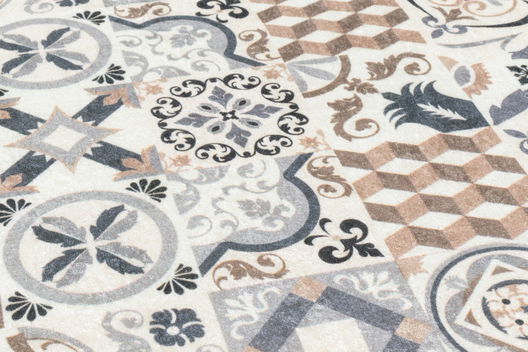 Azulejo - Tapis De Cuisine - Polyester Imprimé - Marron