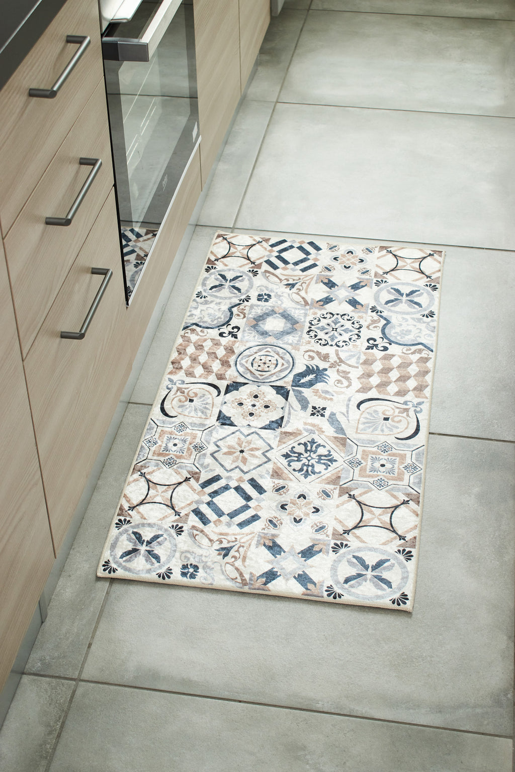 Azulejo - Tapis De Cuisine - Polyester Imprimé - Marron