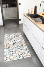 Azulejo - Tapis De Cuisine - Polyester Imprimé - Marron