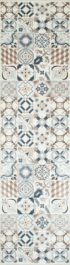 Azulejo - Tapis De Cuisine - Polyester Imprimé - Marron