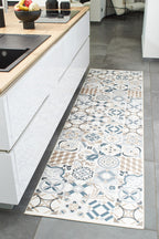 Azulejo - Tapis De Cuisine - Polyester Imprimé - Marron