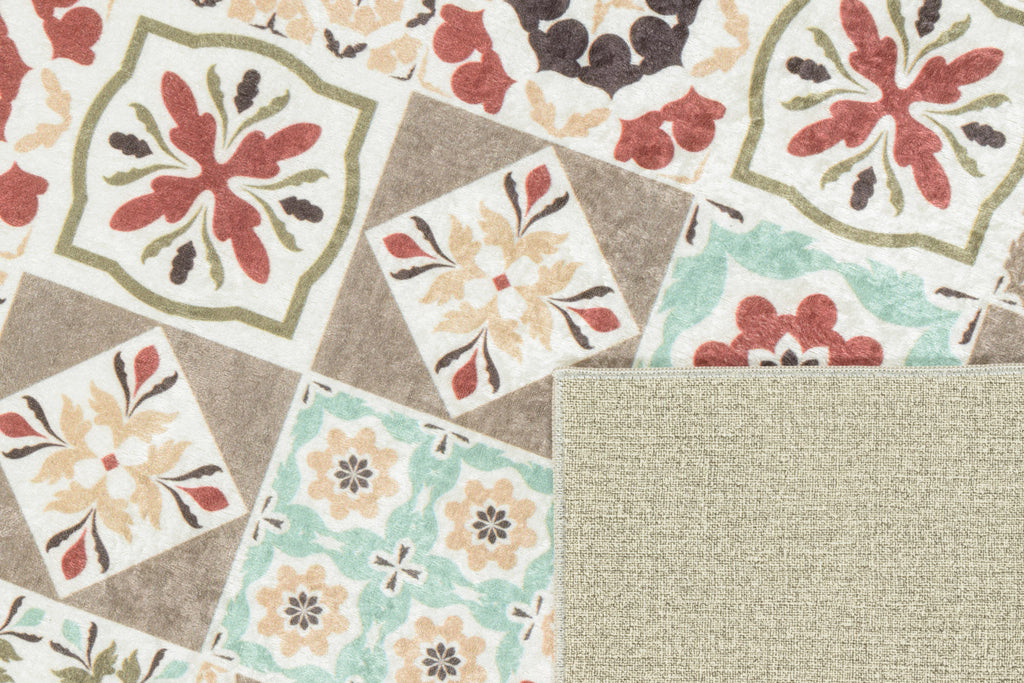 Azulejo - Tapis De Cuisine - Polyester Imprimé - Multicolore