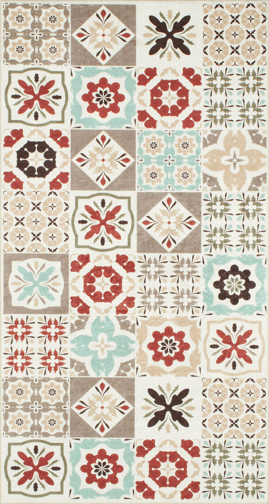 Azulejo - Tapis De Cuisine - Polyester Imprimé - Multicolore