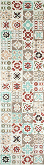 Azulejo - Tapis De Cuisine - Polyester Imprimé - Multicolore