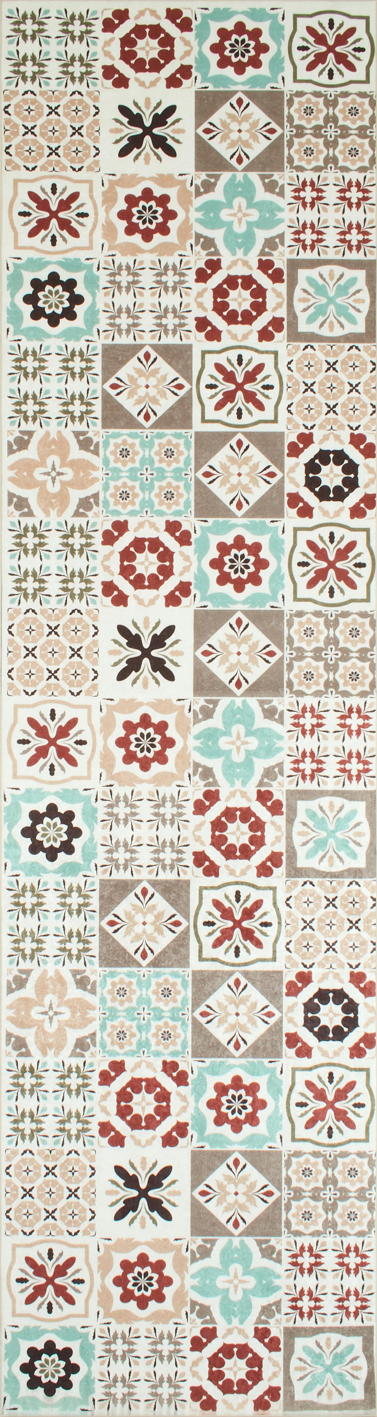 Azulejo - Tapis De Cuisine - Polyester Imprimé - Multicolore