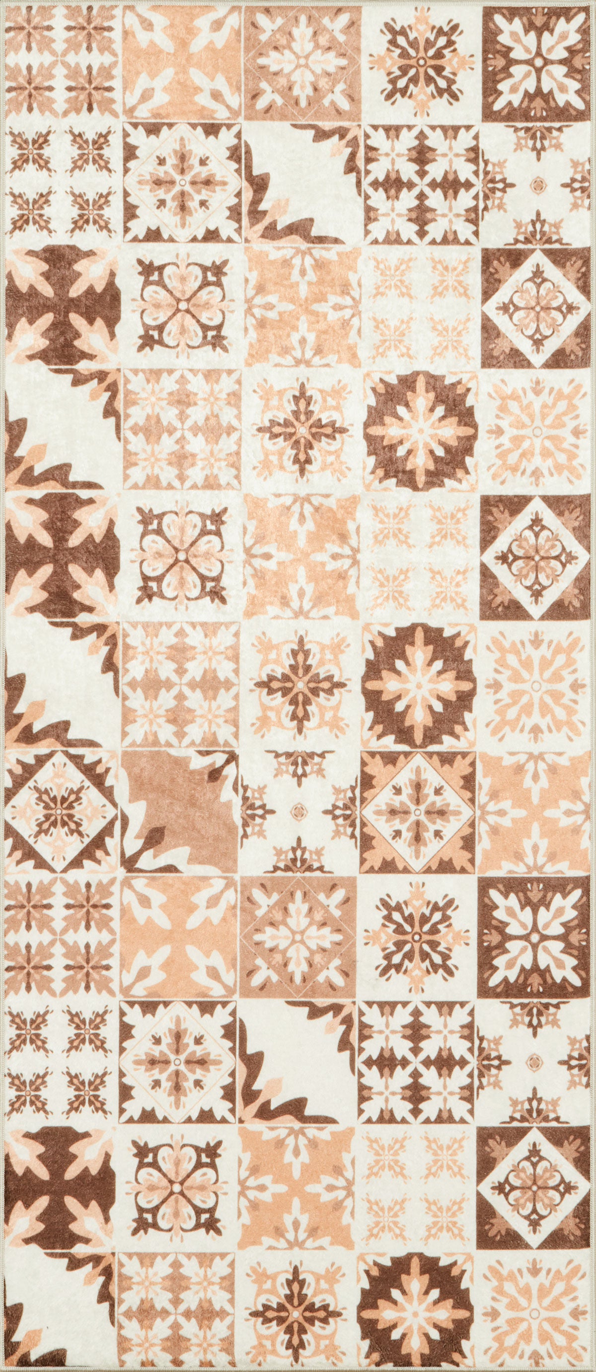 Azulejo - Tapis De Cuisine - Polyester Imprimé - Orange