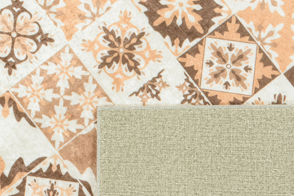 Azulejo - Tapis De Cuisine - Polyester Imprimé - Orange