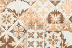 Azulejo - Tapis De Cuisine - Polyester Imprimé - Orange