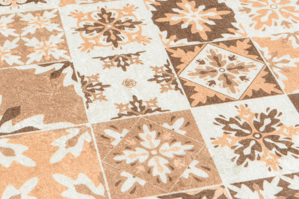Azulejo - Tapis De Cuisine - Polyester Imprimé - Orange