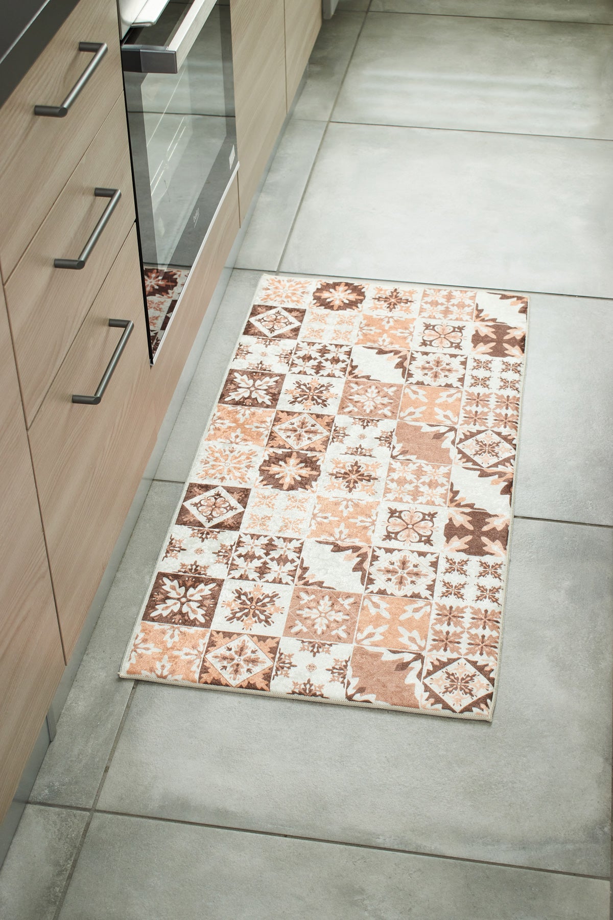Azulejo - Tapis De Cuisine - Polyester Imprimé - Orange