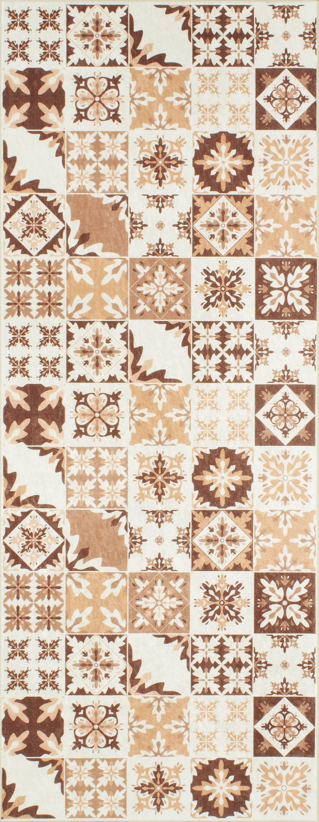 Azulejo - Tapis De Cuisine - Polyester Imprimé - Orange