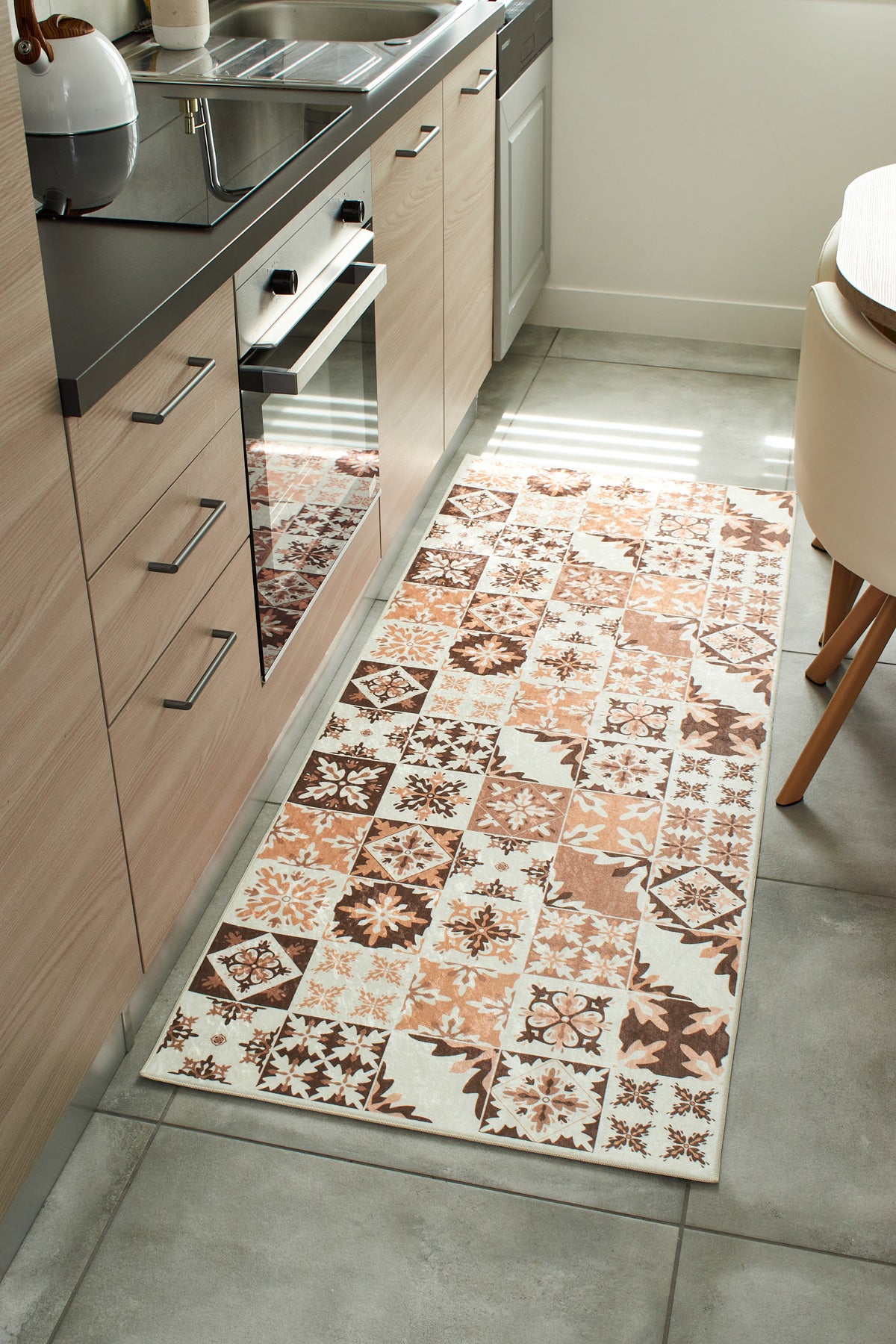 Azulejo - Tapis De Cuisine - Polyester Imprimé - Orange