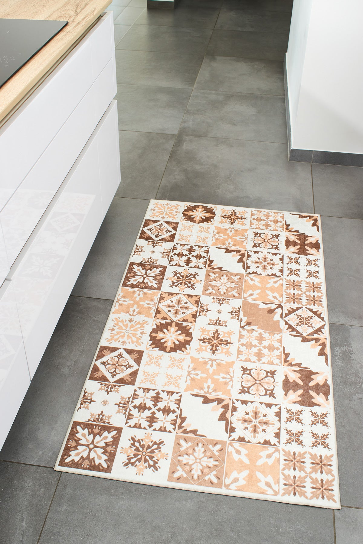 Azulejo - Tapis De Cuisine - Polyester Imprimé - Orange