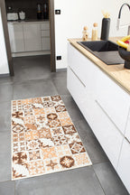 Azulejo - Tapis De Cuisine - Polyester Imprimé - Orange