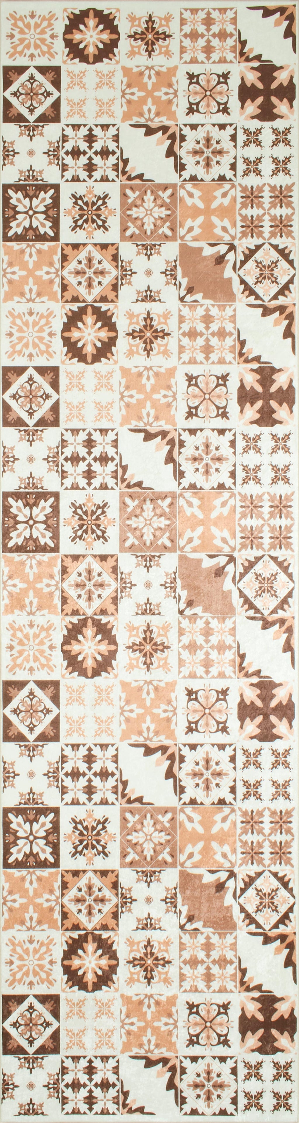 Azulejo - Tapis De Cuisine - Polyester Imprimé - Orange