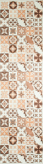 Azulejo - Tapis De Cuisine - Polyester Imprimé - Orange