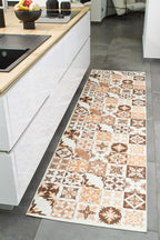 Azulejo - Tapis De Cuisine - Polyester Imprimé - Orange