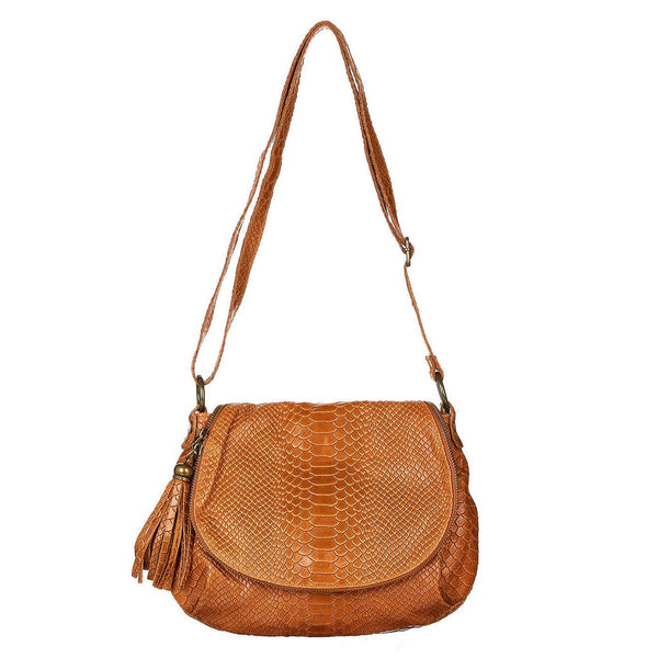 Bolso Bandolera Lana Croco - Camel