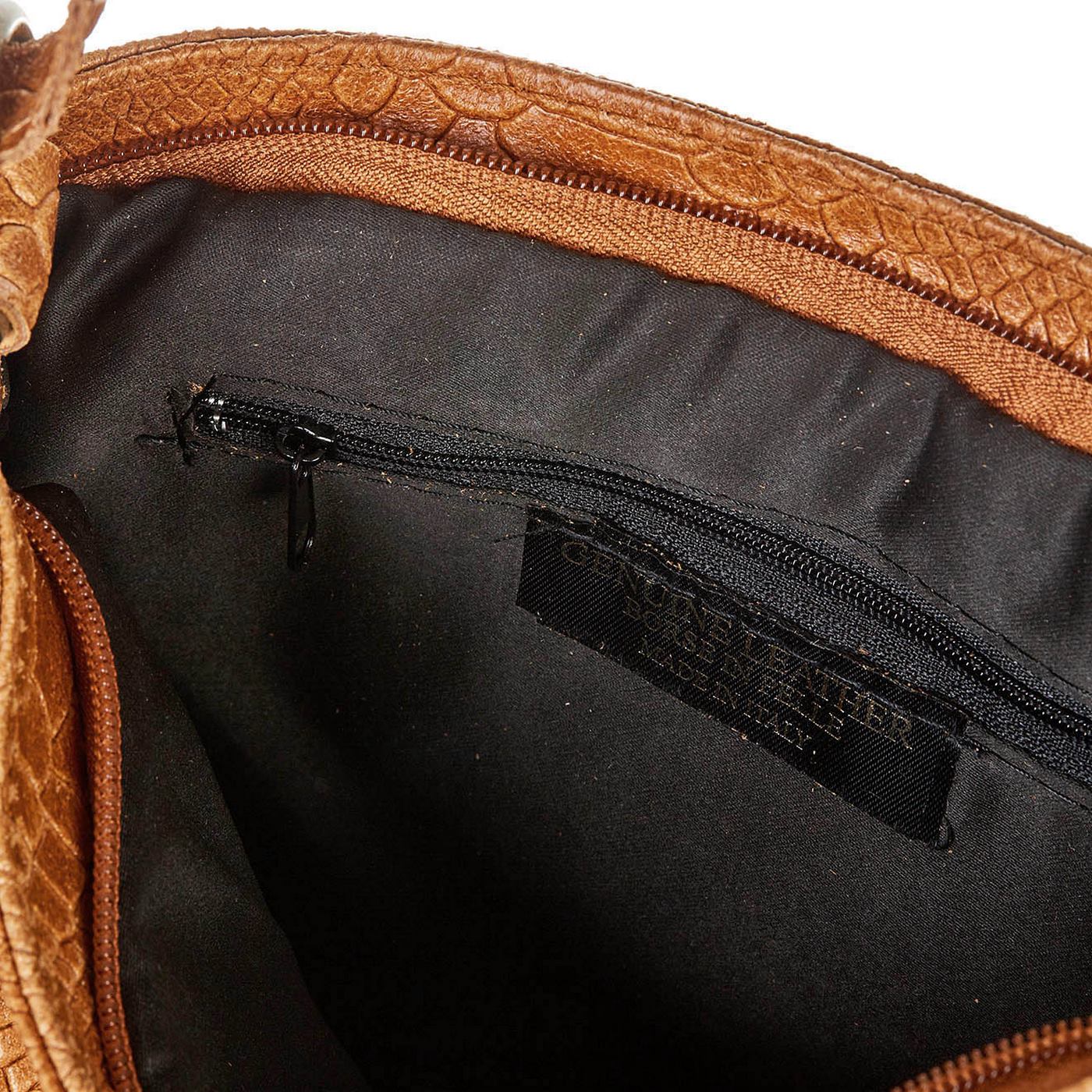 Sac En Bandoulière Lana Croco - Camel