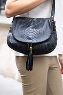 Bolso de hombro - Lana Croco - Negro