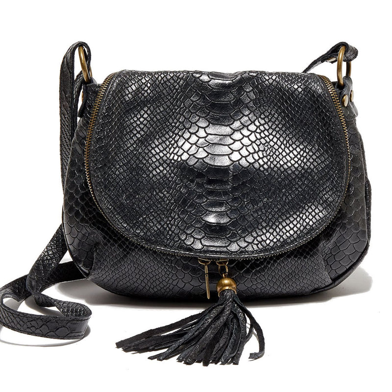 Shoulder Bag - Lana Croco - Black