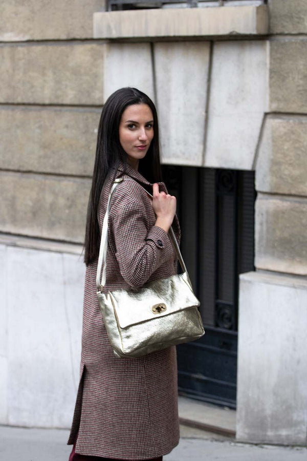 Bolso de Hombro - Ana Metálico - Dorado