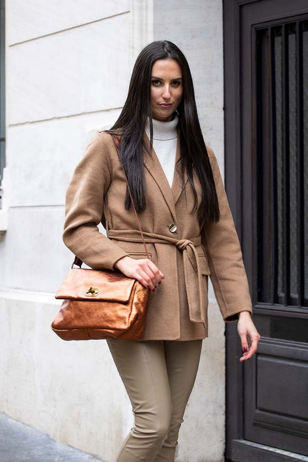Bolso Bandolera - Ana Metálico - Bronce Metálico