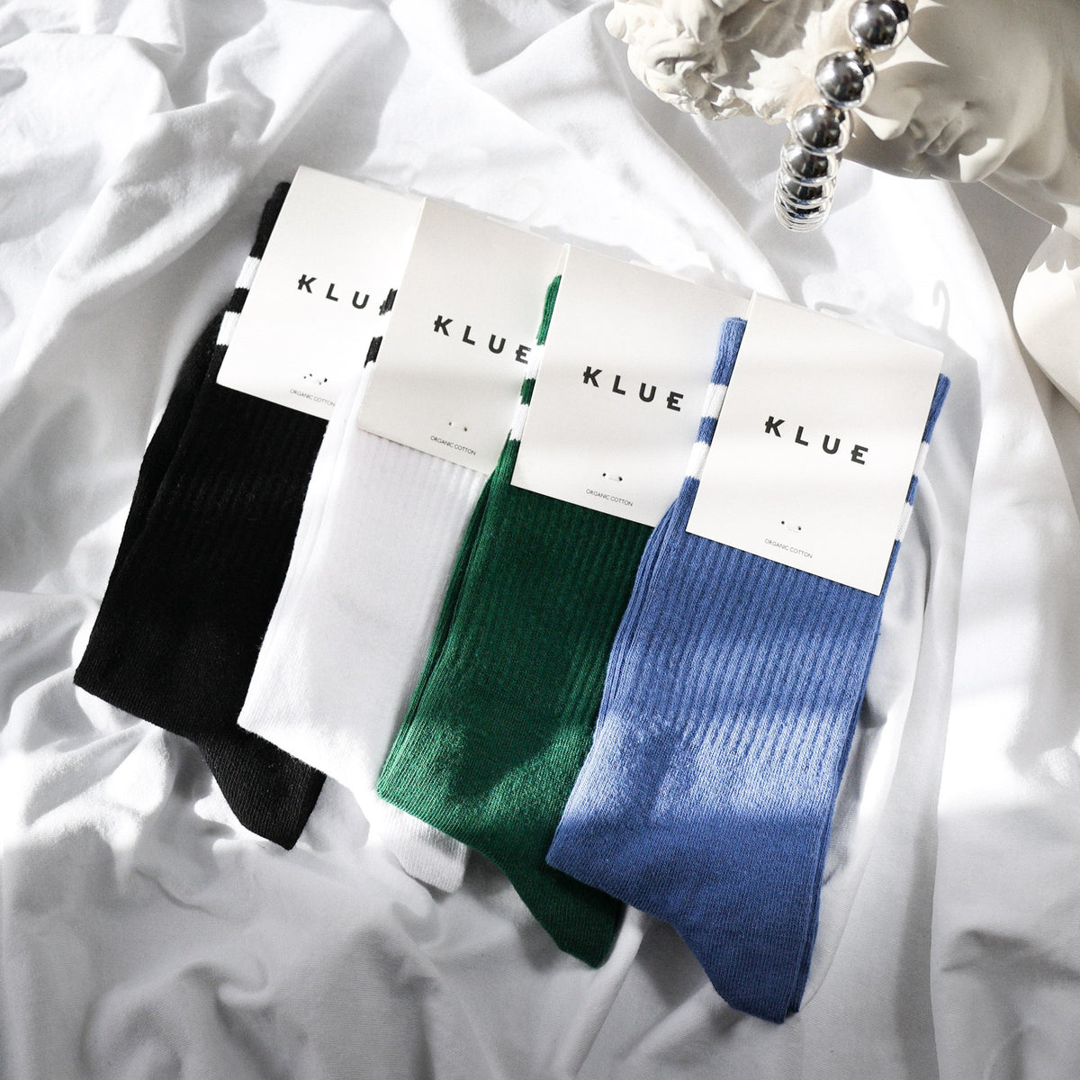 Confezione regalo Klue di calzini da tennis biologici a metà polpaccio x4 | VINTAGE - klueconcept