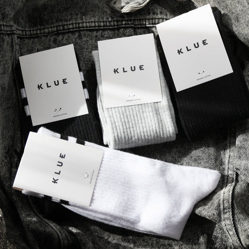 Klue gift bag organic tennis crew socks x4 | SHADOW - klueconcept