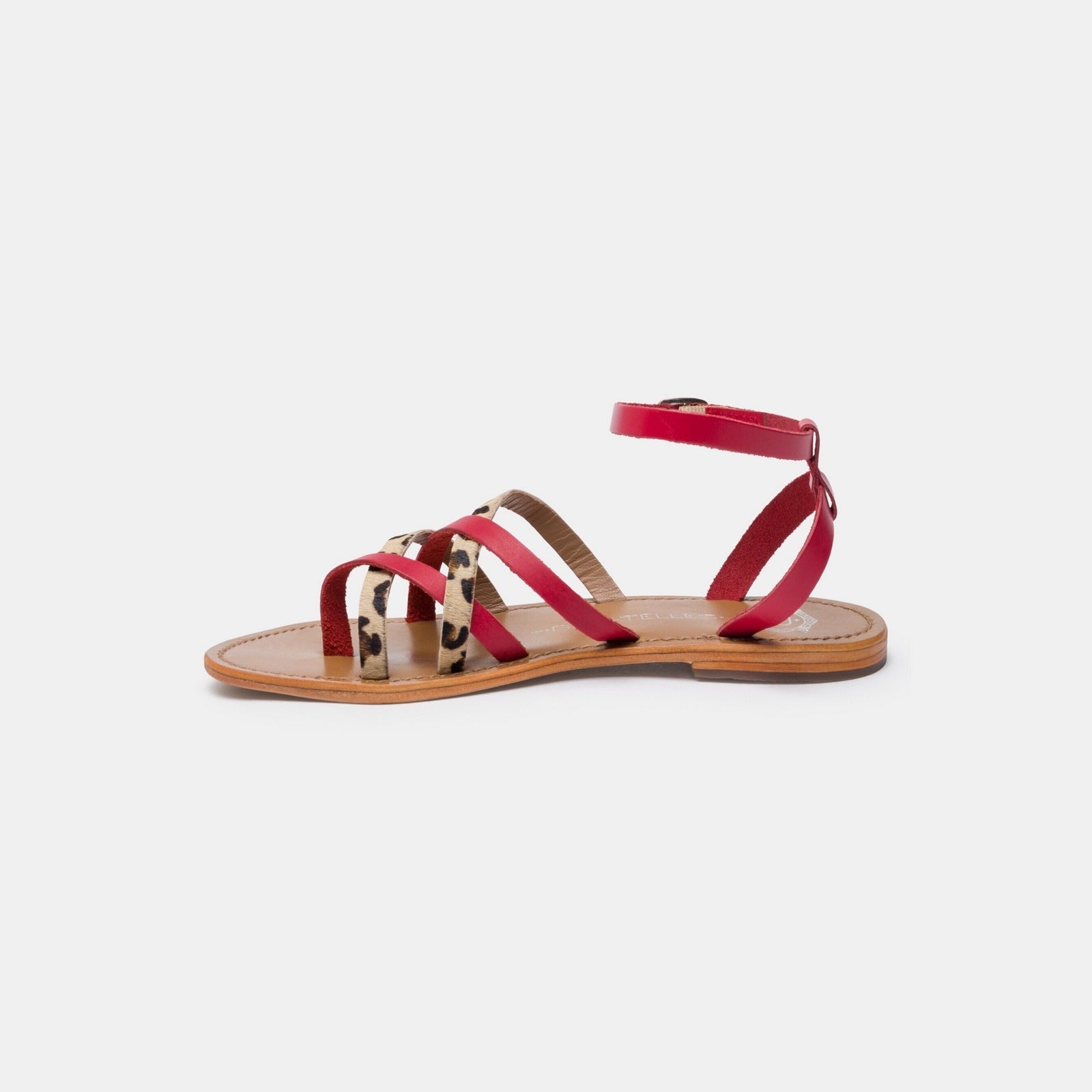 Cabildo Fingerless Sandals - Red / Leopard